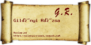 Gilányi Rózsa névjegykártya